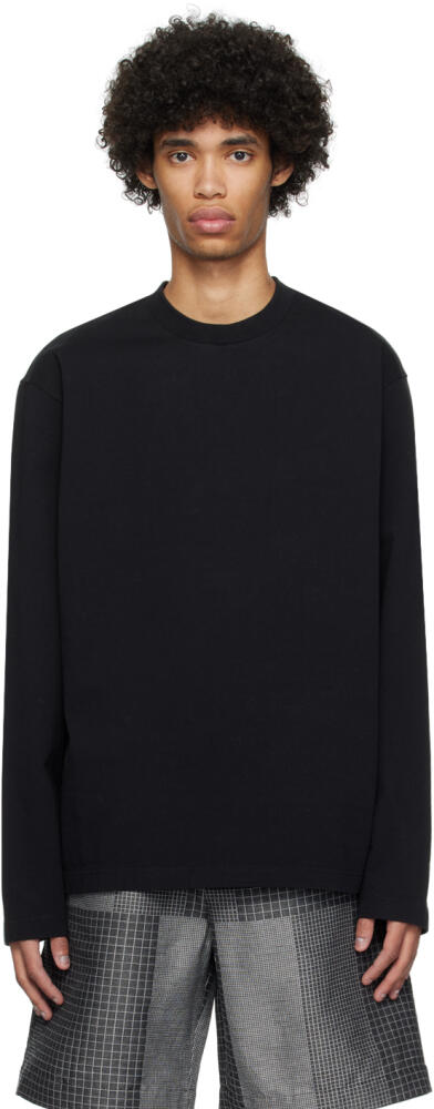 Róhe Black Oversized Long Sleeve T-Shirt Cover