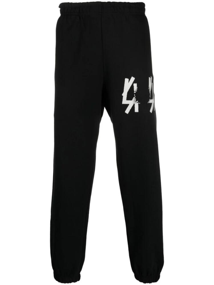 44 LABEL GROUP logo-print cotton track pants - Black Cover