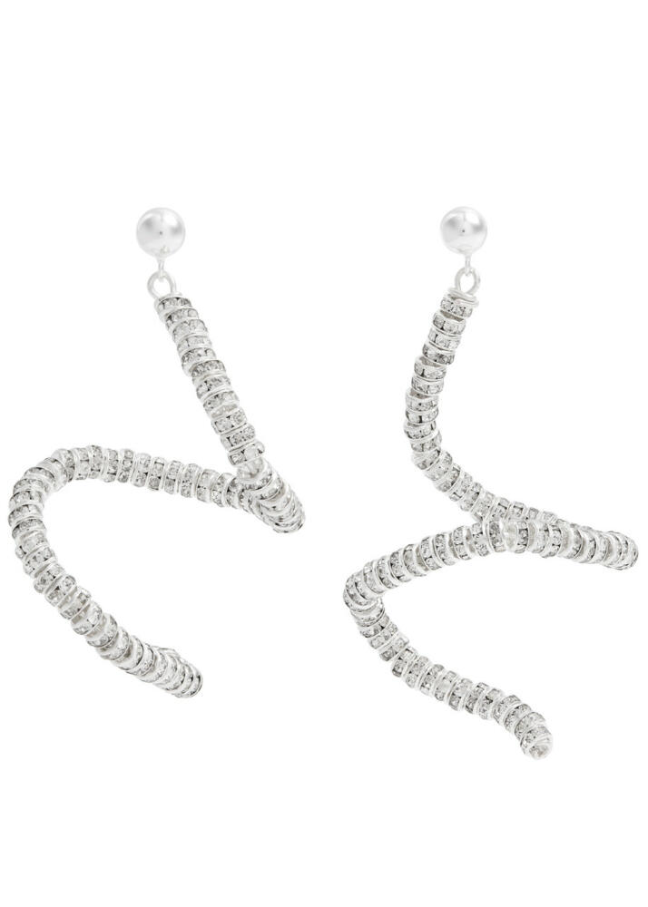 Pearl Octopuss.y Skinny Viper Embellished Earrings - Silver Cover