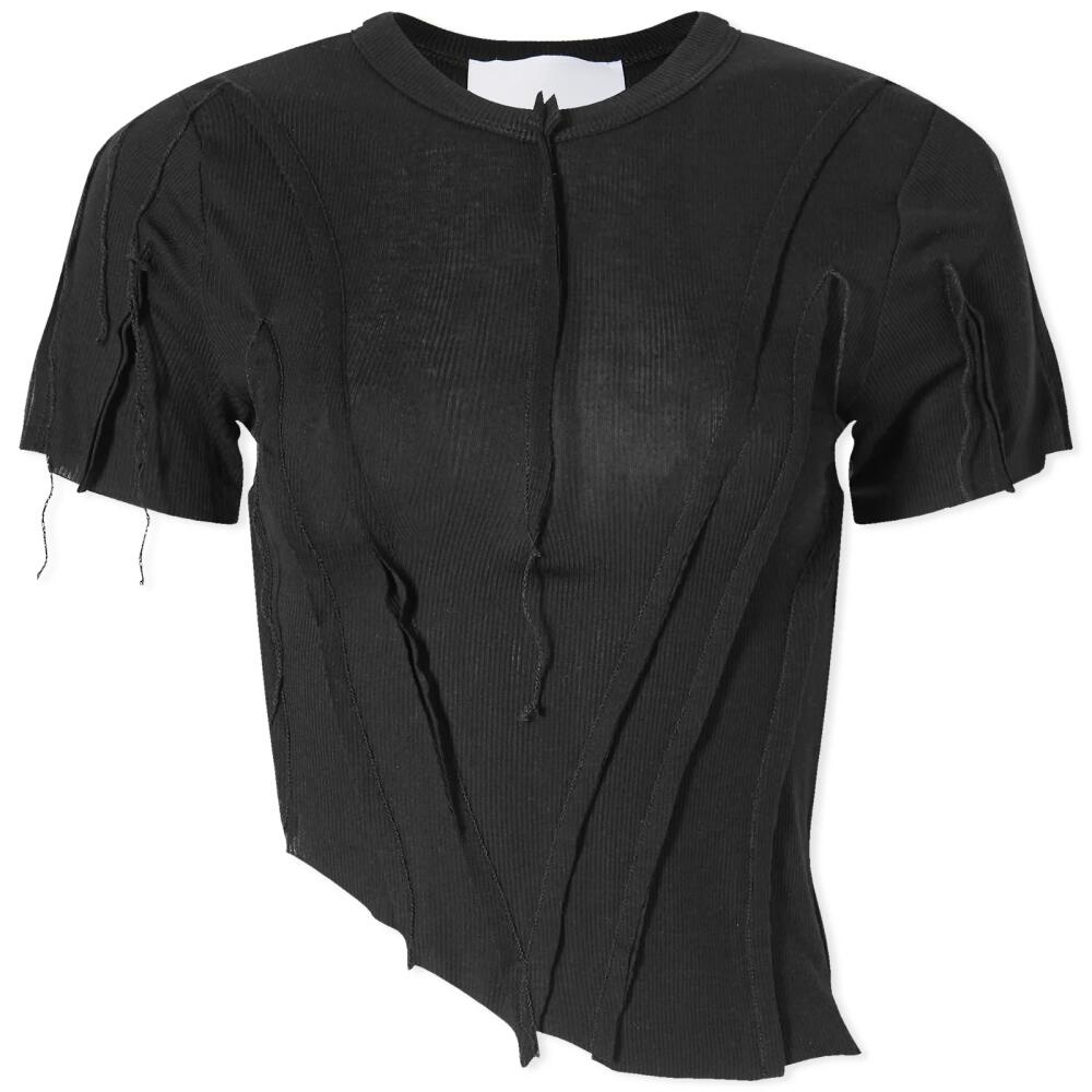 Sami Miro Vintage Women's Asymmetric T-Shirt in Black Cover