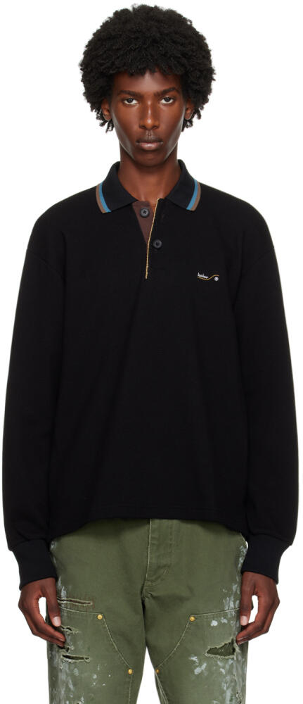 kolor Black Striped Collar Polo Cover