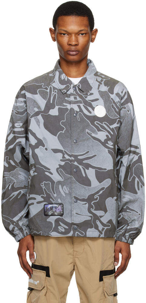 AAPE by A Bathing Ape Gray Reflective Jacket Cover