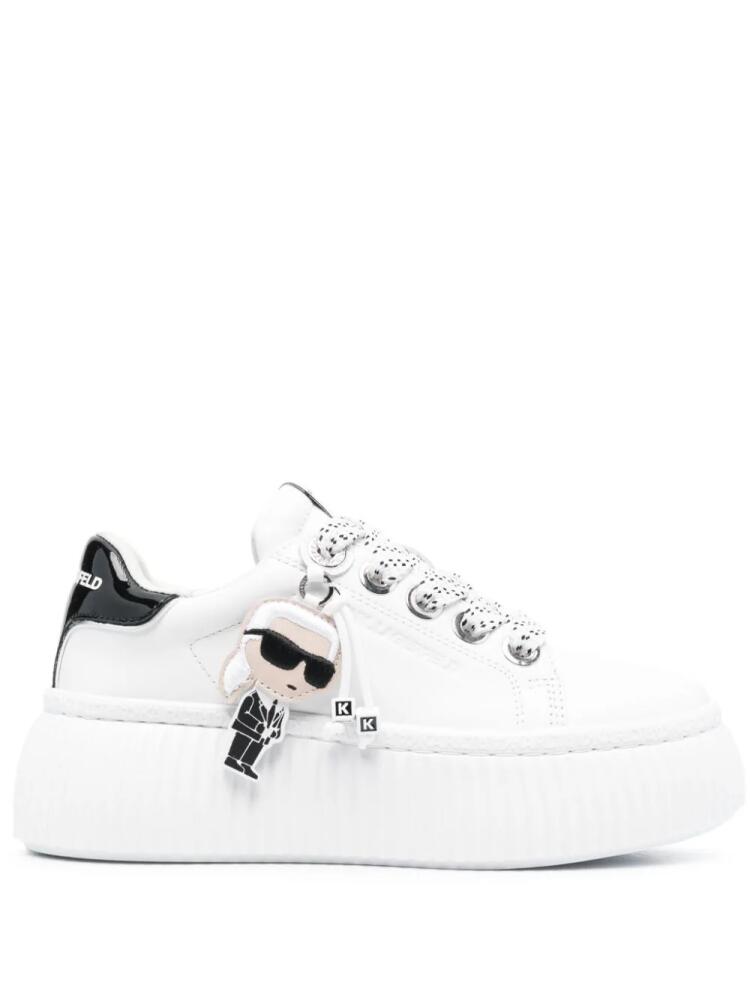 Karl Lagerfeld logo-charm flatform sneakers - White Cover