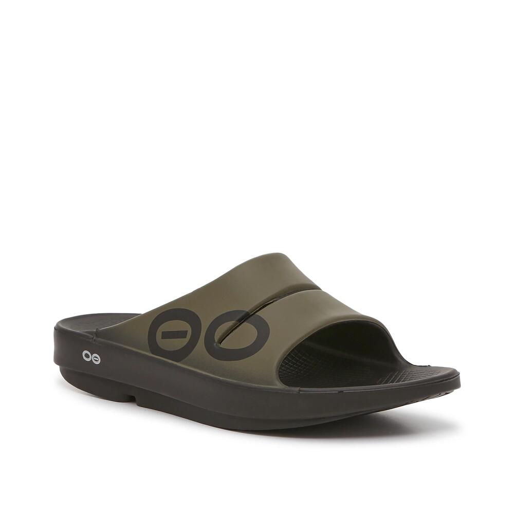 OOFOS OOahh Sport Slide Sandal | Men's | Green Cover