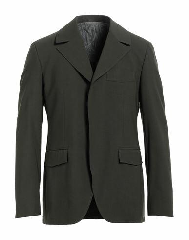 Canali Man Blazer Dark green Wool, Polyamide, Elastane Cover