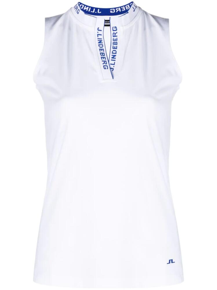 J.Lindeberg Leya logo-tape golf top - White Cover