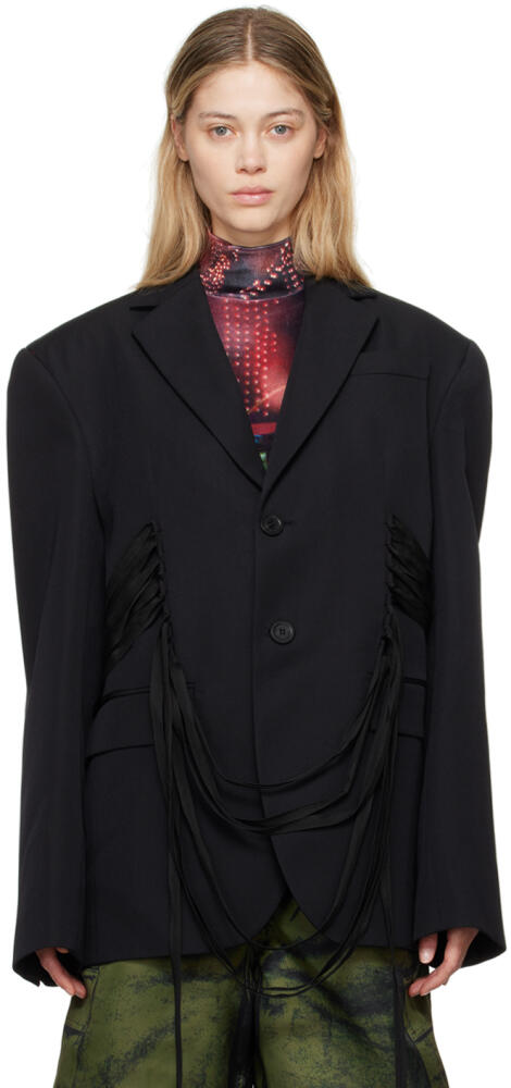 Jean Paul Gaultier Black 'The Lace-Up Suit' Blazer Cover