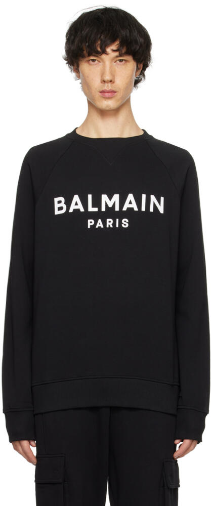 Balmain Black Printed Sweatshirt Cover