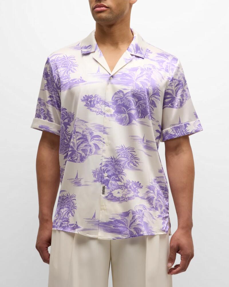 SER.O.YA Men's Brenden Island Silk Button-Front Shirt Cover