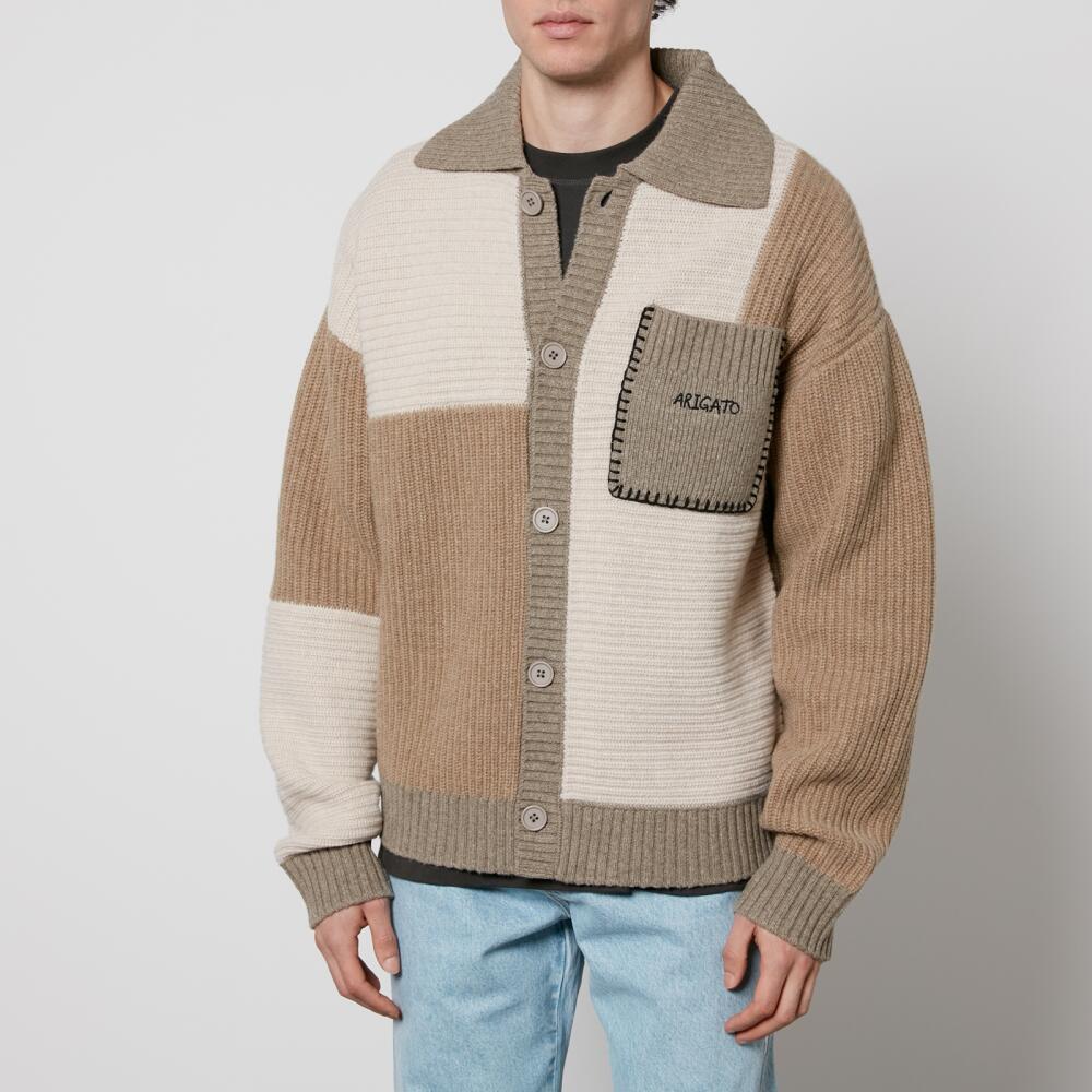 Axel Arigato Franco Patchwork Wool-Blend Cardigan Cover