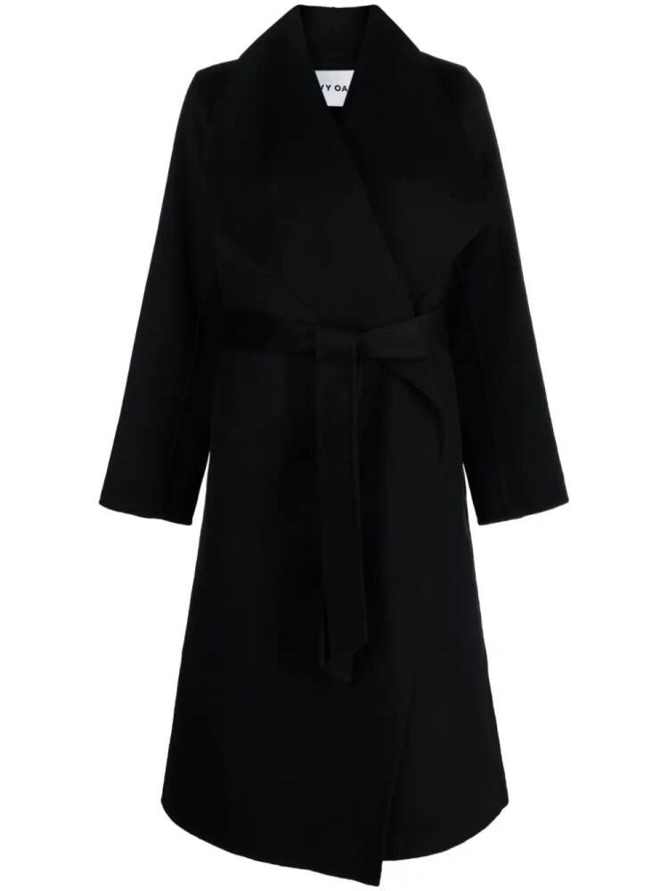 IVY OAK Carrie Rose belted wool coat - Black Cover