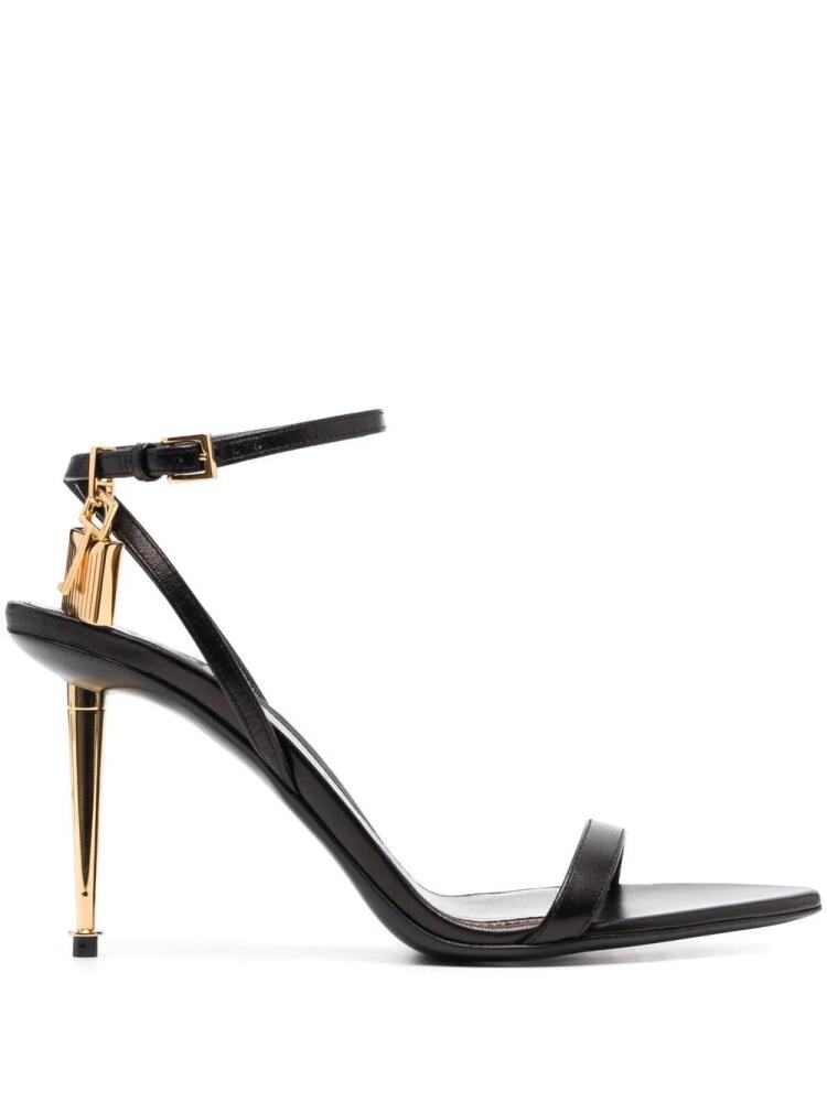 TOM FORD Padlock 85mm leather sandals - Black Cover