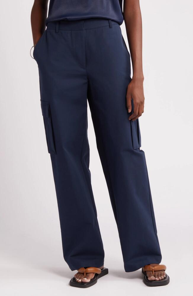 Nordstrom Stretch Cotton Cargo Pants in Navy Blazer Cover