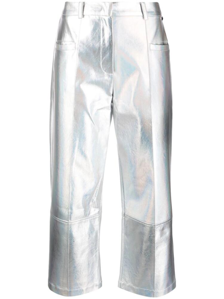 LIU JO metallic-effect cropped trousers - Silver Cover