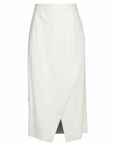 Jijil Woman Midi skirt Ivory Polyester, Polyurethane coated Cover