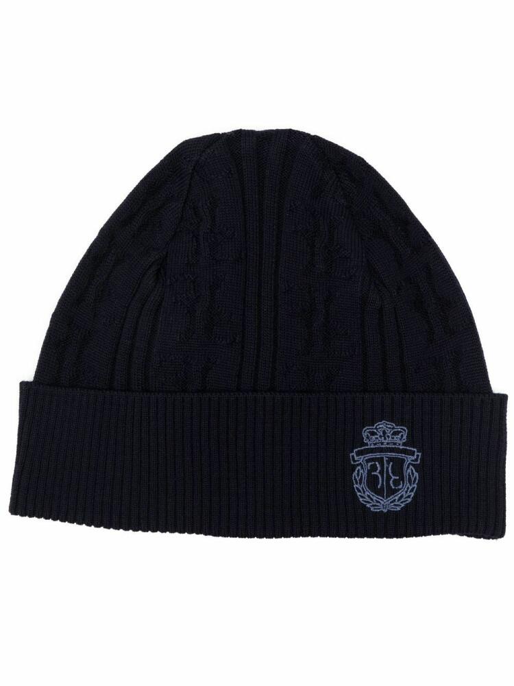 Billionaire logo-crest merino hat - Blue Cover