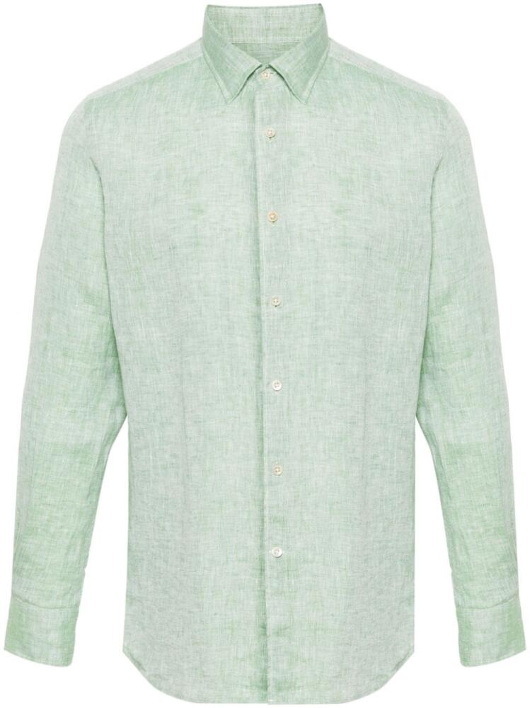 Glanshirt long-sleeve linen shirt - Green Cover