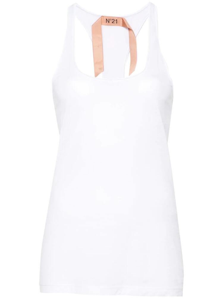 Nº21 logo-appliqué cotton tank top - White Cover