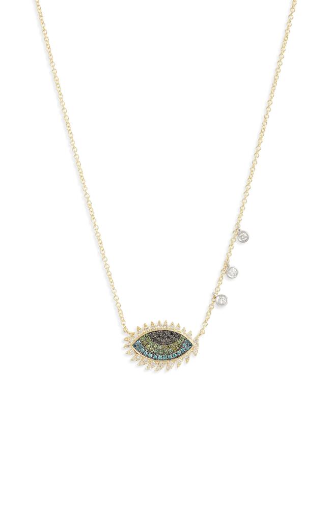 Meira T Evil Eye Diamond Pendant Necklace in Yellow Gold Cover