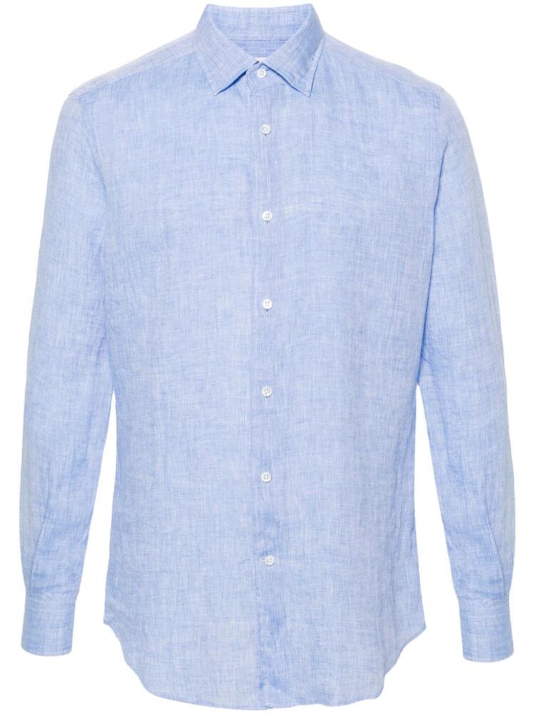 Glanshirt long-sleeve linen shirt - Blue Cover