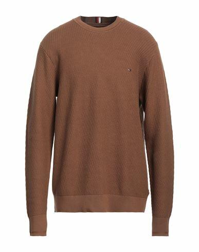 Tommy Hilfiger Man Sweater Brown Cotton Cover