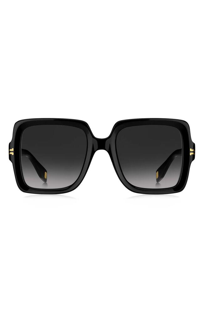 Marc Jacobs 51mm Square Sunglasses in Gold Black /Grey Shaded Cover