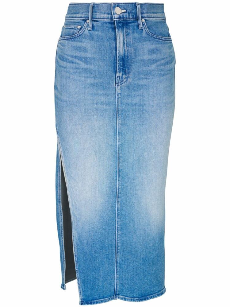 MOTHER high-rise denim midi skirt - Blue Cover