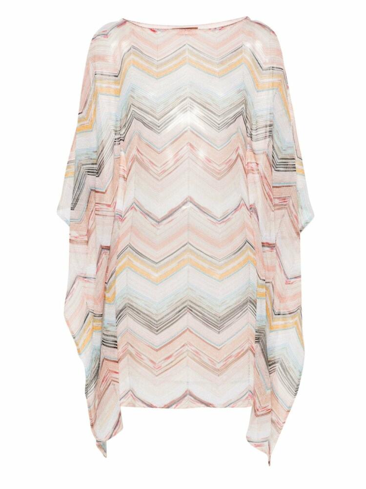 Missoni zigzag-woven lurex-detailed kaftan - Pink Cover