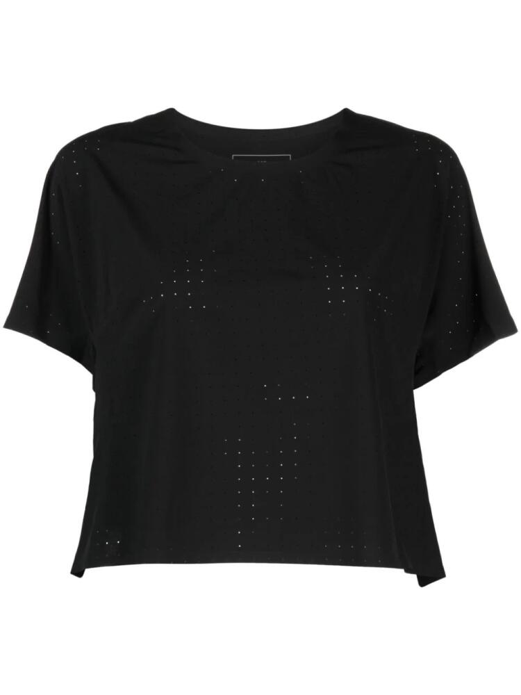 Y-3 logo-print performance T-shirt - Black Cover