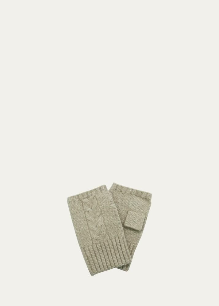 Bergdorf Goodman Men's Cable-Knit Fingerless Gloves Cover