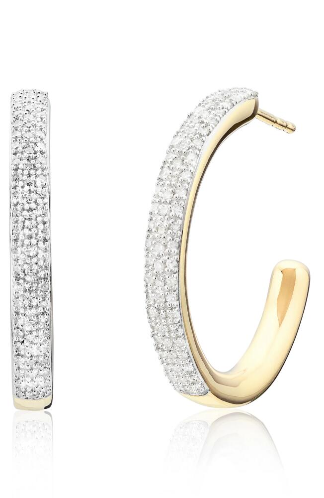 Monica Vinader Fiji Large Diamond Hoop Earrings in Gold Cover