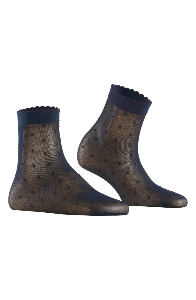 Falke Polka Dot Mesh Crew Socks in Marine Cover