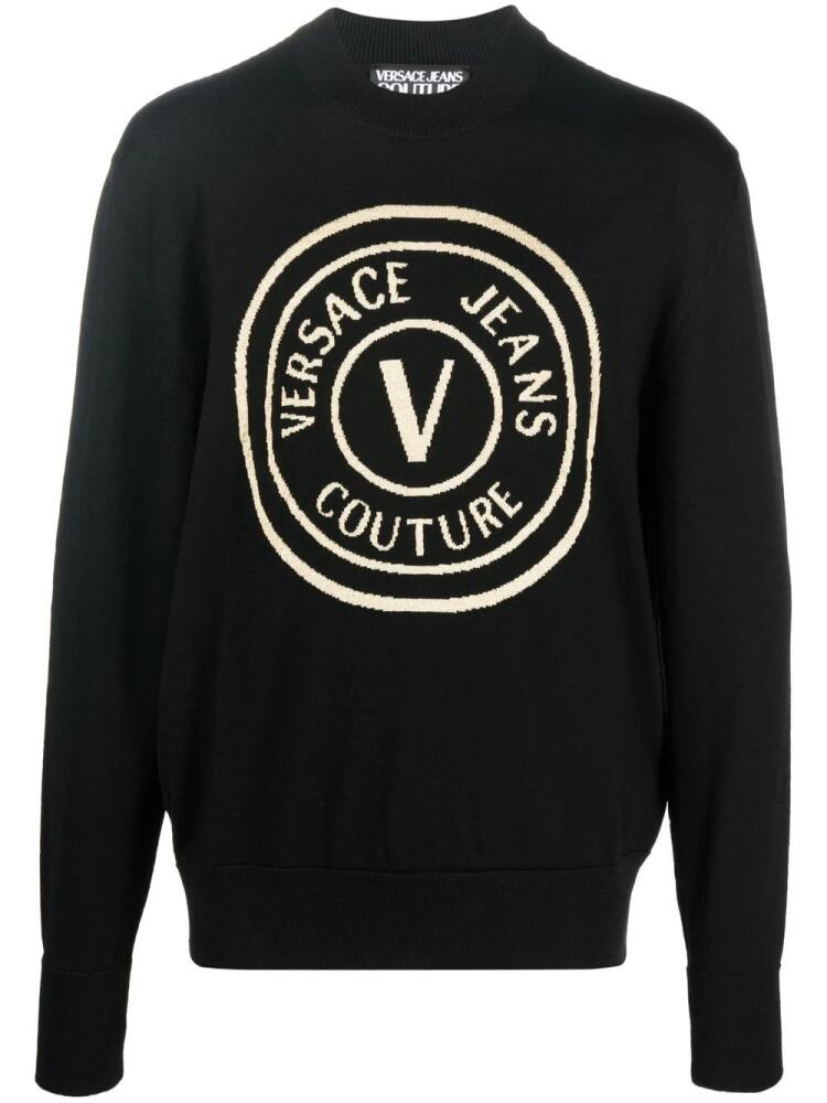 Versace Jeans Couture logo-print wool jumper - Black Cover