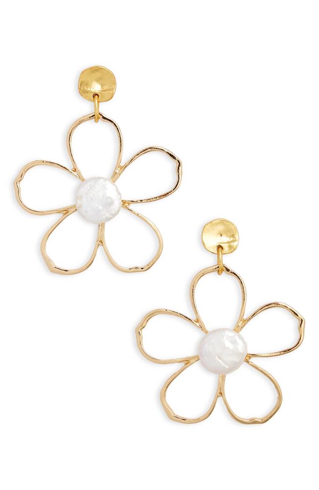 Karine Sultan Flower Drop Earrings in Gold Cover