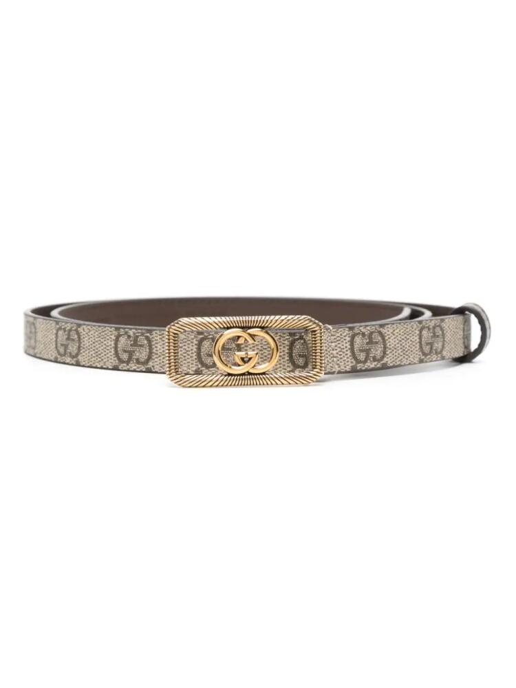 Gucci Interlocking G canvas belt - Neutrals Cover