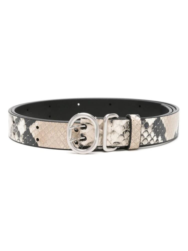 Jil Sander snakeskin-effect leather belt - Neutrals Cover