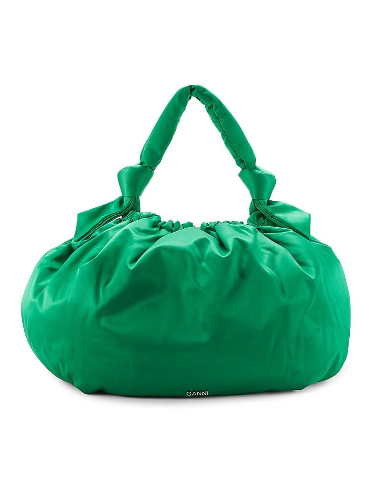 Ganni Women's Bow Shoulder Bag - Green Cover