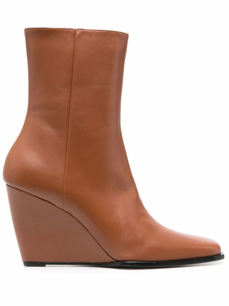 Wandler square-toe 90mm ankle boots - Brown Cover