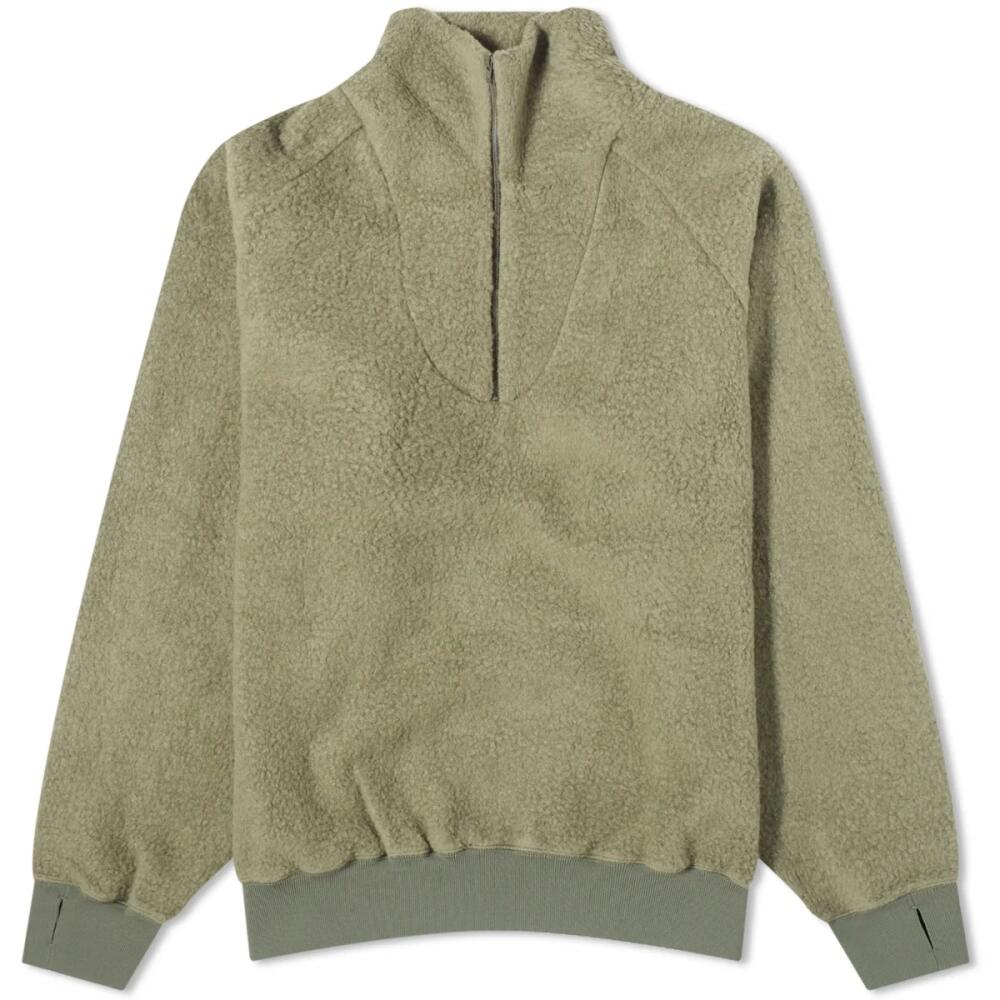 Beams Plus Men's Half Zip Popover Fleece Jacket in Olive Cover