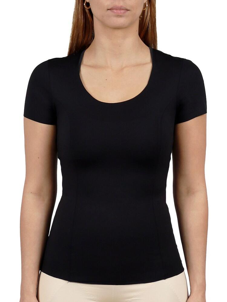 Rene Ruiz Collection Women's Scoopneck Tightening T Shirt - Black Cover