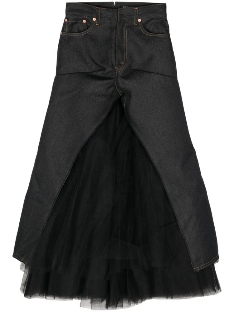 Junya Watanabe layered tulle denim skirt - Blue Cover