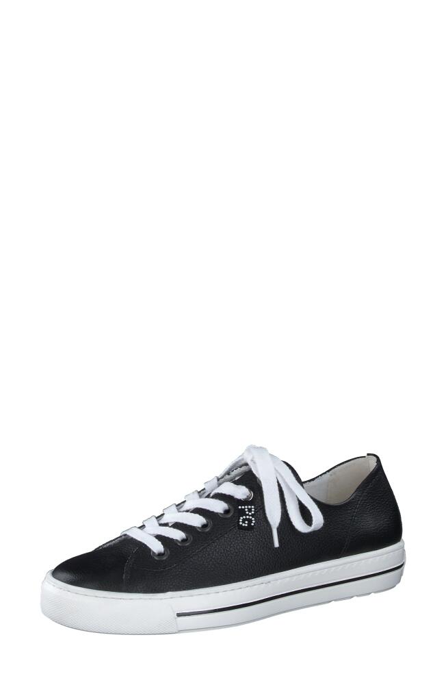 Paul Green Carly Low Top Sneaker in Black Leather Cover