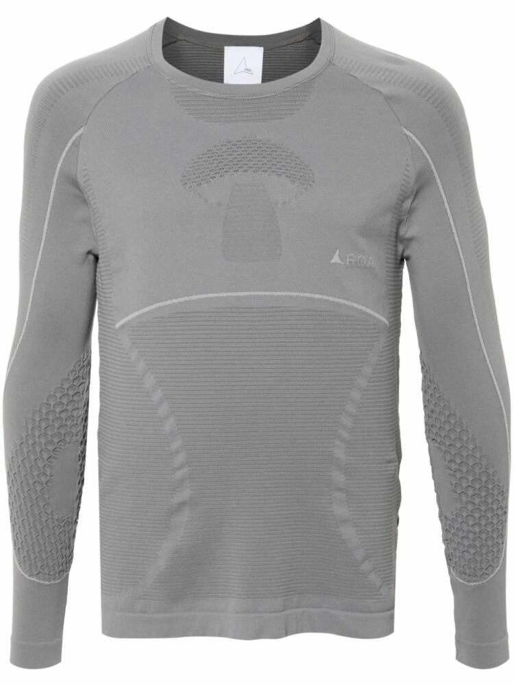 ROA ribbed textured performance T-shirt - Grey Cover