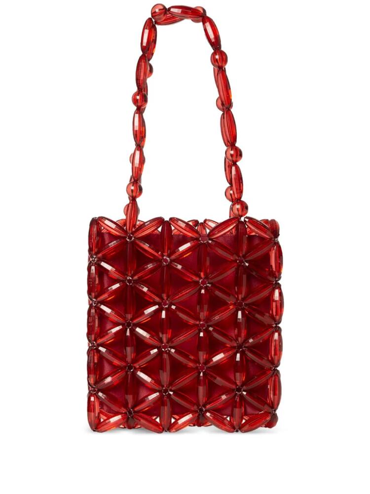 0711 Mia beaded tote bag - Red Cover