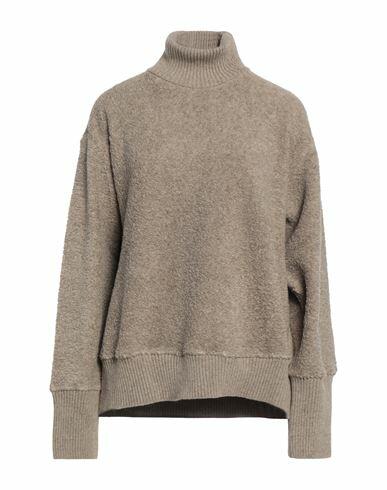 Jil Sander Woman Turtleneck Dove grey Wool, Linen, Cotton Cover