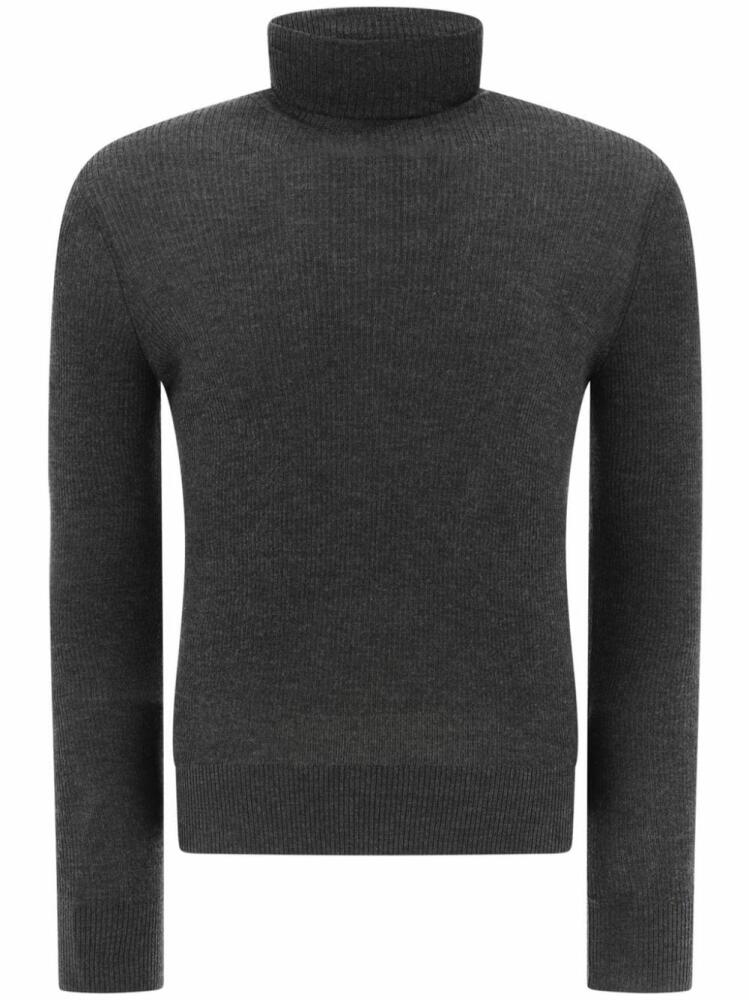 TOM FORD ribbed-knit roll-neck jumper - Grey Cover