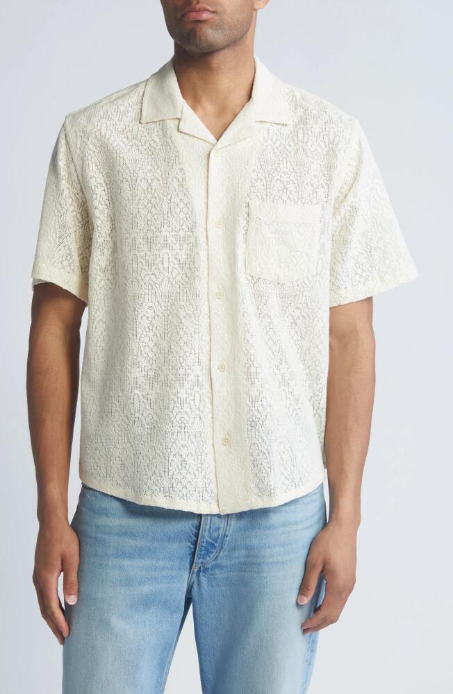 Corridor Alhambra Cotton Blend Lace Camp Shirt in Natural Cover