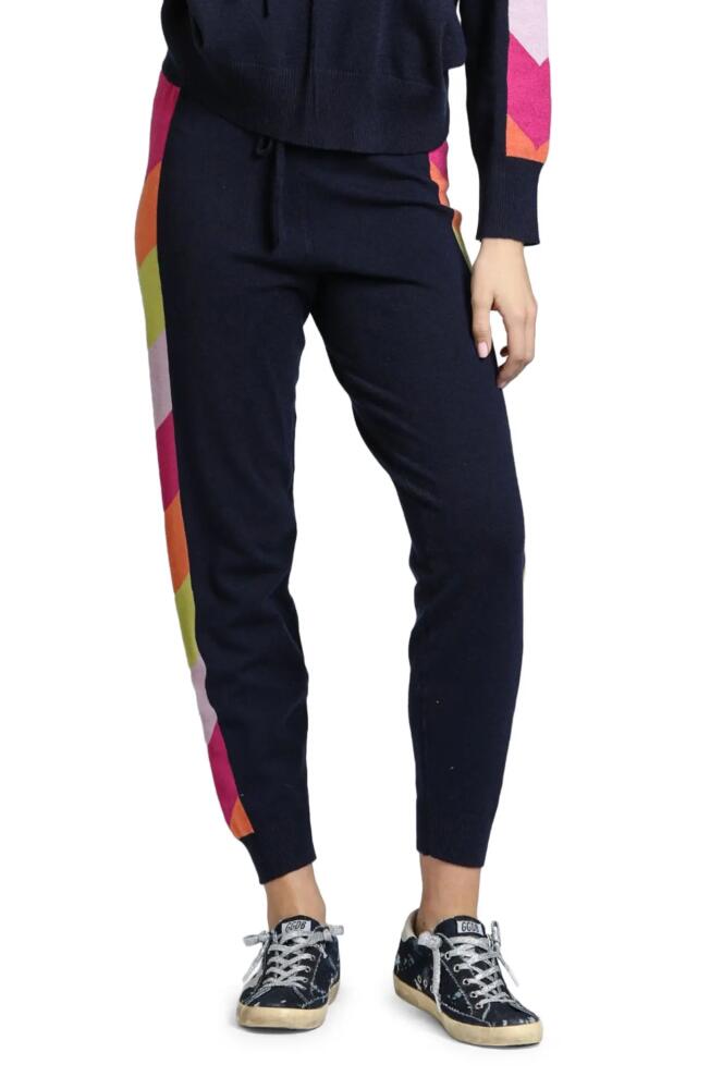 APNY Colorful Side Stripe High Waist Joggers in Navy Cover