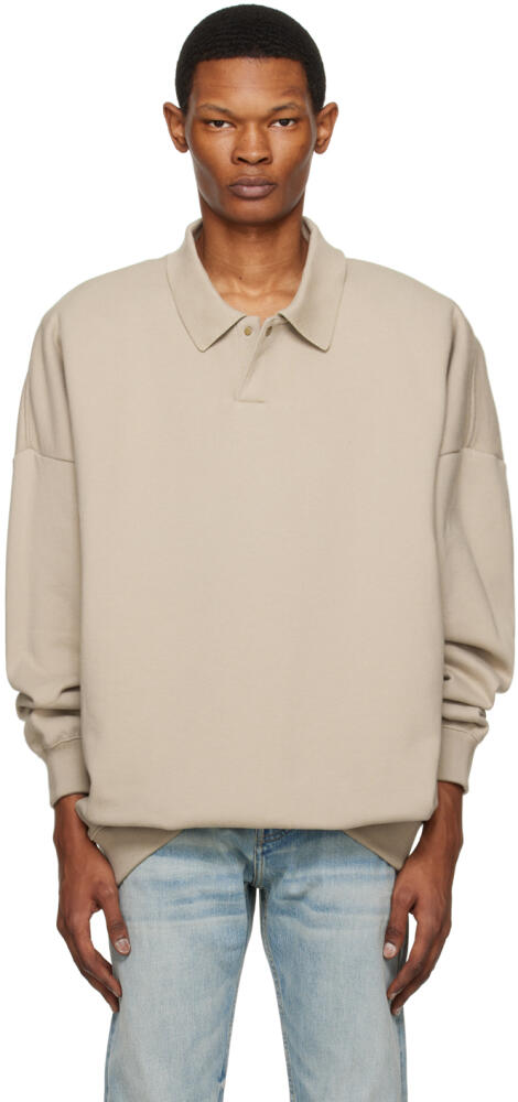 Fear of God Taupe Press-Stud Polo Cover