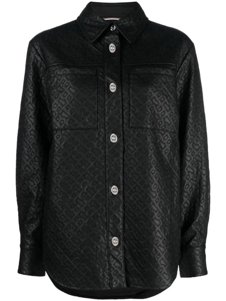 BOSS monogram-embossed long-sleeve shirt - Black Cover